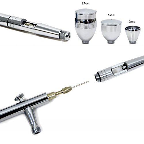 Set de pistola profesional para aerógrafo 0.3mm 0.5mm 0.8mm, ajuste externo de doble acción, cepillo miniatura para tatuaje de pintura de arte, el más nuevo de Zhong An