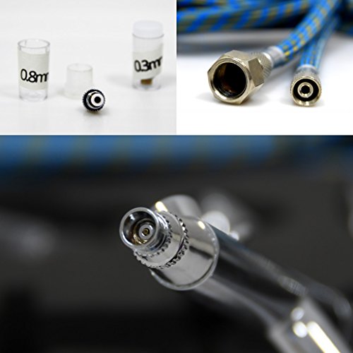 Set de pistola profesional para aerógrafo 0.3mm 0.5mm 0.8mm, ajuste externo de doble acción, cepillo miniatura para tatuaje de pintura de arte, el más nuevo de Zhong An