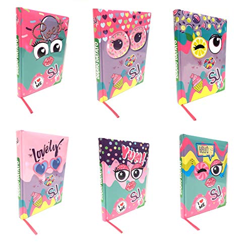 SEVEN. Mochila SJ Gang Face Extensible Flip System para niña con Solapas de limón + Estuche de 3 Pisos Completo + Diario estándar a Elegir + Llavero Giratorio + 10 bolígrafos de Colores