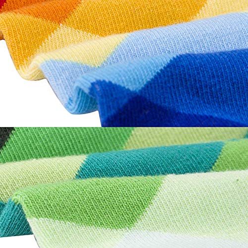 SevenShop 5 Pares de diseñador Colorido de Media Pantorrilla para Hombre, Calcetines de Tubo Medio de algodón Elegante de Moda para Hombre, Casual, Estampado, Paquete de 1#
