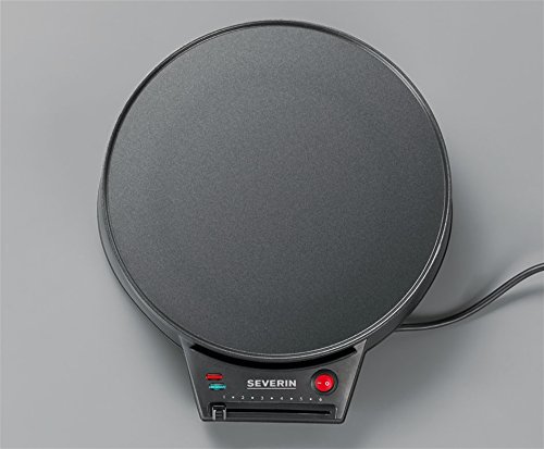 Severin CM 2198 Crepera, Incl. Espátula y Volteador de Crepes de Madera, 1.000 W, 1000 W, De plástico, Negro