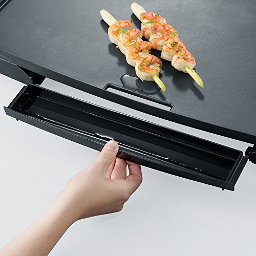 Severin KG 2397 Plancha de Asar, 2200 W, Revestimiento Antiadherente, Regulador Ajustable, Acero Inoxidable, Negro Mate