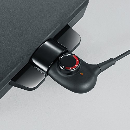 Severin KG 2397 Plancha de Asar, 2200 W, Revestimiento Antiadherente, Regulador Ajustable, Acero Inoxidable, Negro Mate