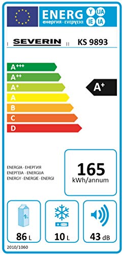 Severin KS 9893 Mini-Frigorífico con Compartimento Congelador, 86 L/10 L, Blanco