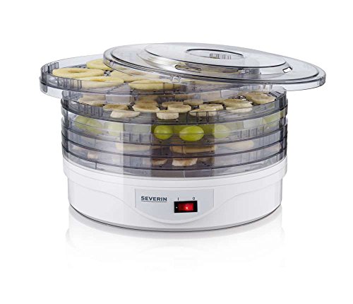 SEVERIN OD 2940 Deshidratador Automático de Frutas con 5 Cestas Ajustables, 250 W, Blanco