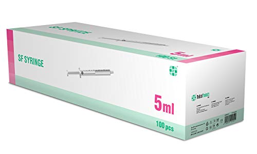 SF Medical Products jeringas desechables 5ml, sin látex, Luer, caja de 100 jeringuillas