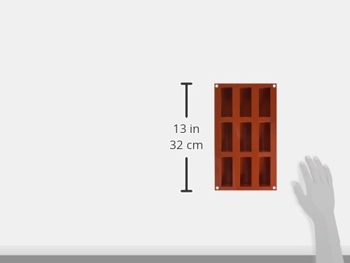 SF130 Molde de Silicona 9 cavidades con Forma de Mini buche, Color Terracota