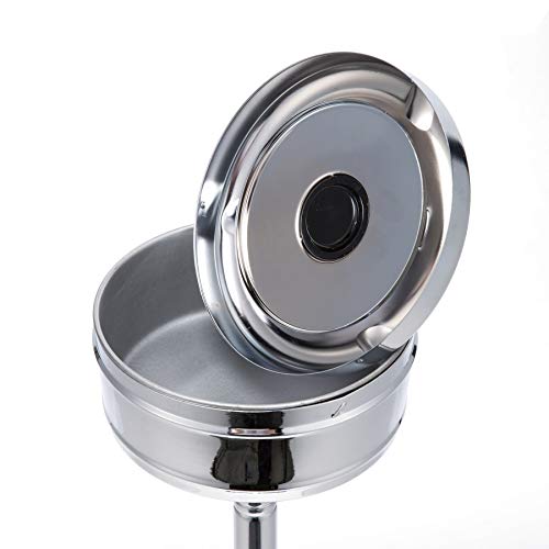 Sfeomi Cenicero de Pie con Altura Ajustable de 40 61 y 81cm Cenicero de Pie para Interior de Acero Inoxidable Cenicero Moderno de Acero para Casa Hotel (Cromado)