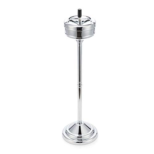 Sfeomi Cenicero de Pie con Altura Ajustable de 40 61 y 81cm Cenicero de Pie para Interior de Acero Inoxidable Cenicero Moderno de Acero para Casa Hotel (Cromado)