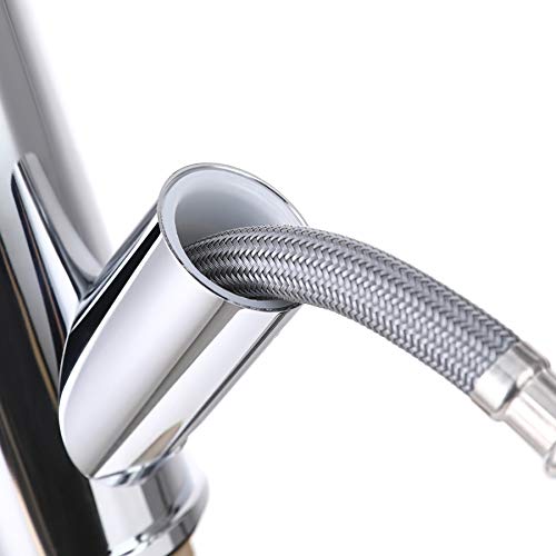 Sfeomi Grifo Extraíble para Fregadero Grifo Extraíble de Acero Inoxidable Grifo Extraíble 2 en 1 con Tubo y Pistola de 1.5 Metros Grifo Monomando para Baño Cocina Lavandería