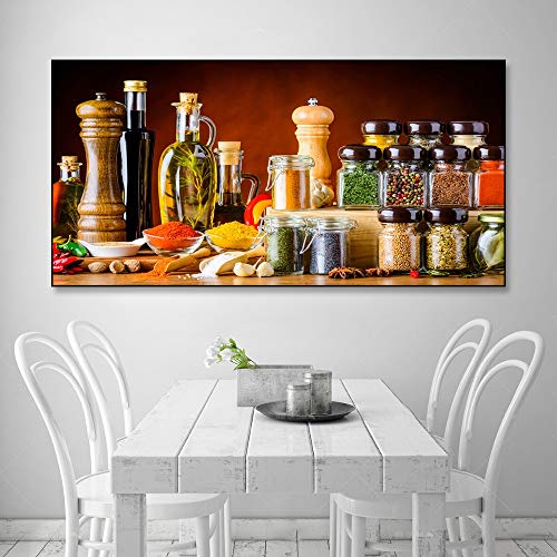 SFGSGH Cocina Hogar Decoración Lienzo de Pintura sazonar la Comida condimento Carteles y Las Impresiones Mural Cuadros del Restaurante Decoración sin el capítulo (Size (Inch) : 45x30cm No Framed)