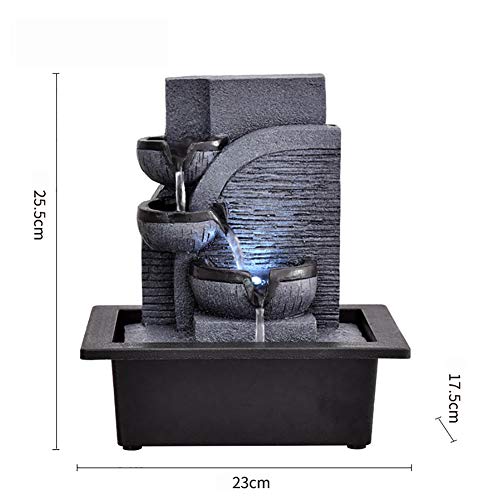 SFXYJ Fuente de Agua para Interiores con luz LED o Bola de Cristal mágica, Adornos de Piedras Preciosas de Feng Shui Ideal para Oficina, Sala de Estar, Dormitorio,D