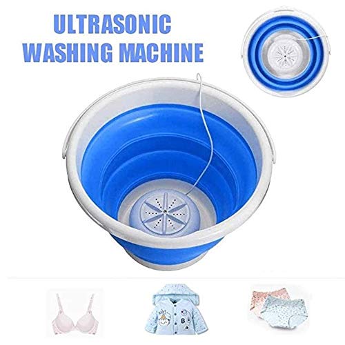 shanshan Mejora la Tina de lavandería Plegable, Lavadora portátil con Mini Tina, turbinas ultrasónicas, Lavadora giratoria, lavandería Conveniente alimentada por USB