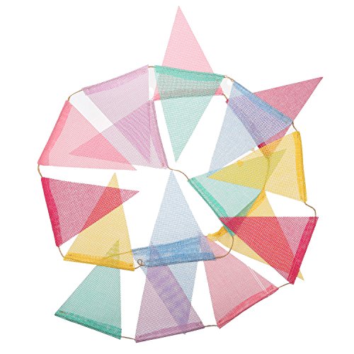 Shappy 18 Banderas de Arpillera de Imitación, Banderines Banderas de Triángulo Multicolor para Decoración Colgante de Fiesta