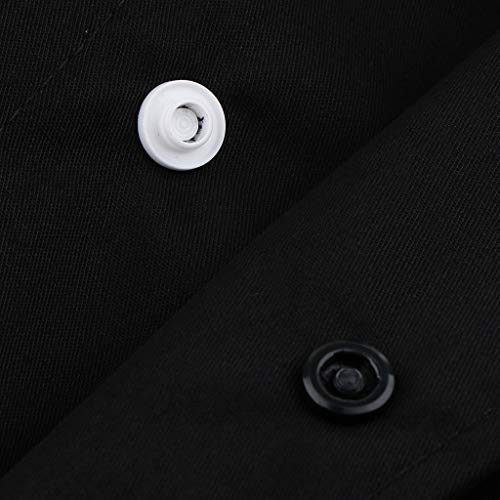 Sharplace 1x Chaqueta Uniforme de Chef 1x Gorra Patrón Vajilla Beret Panadero para Escuelas de Hostelería Restaurantes - negro, 2XL
