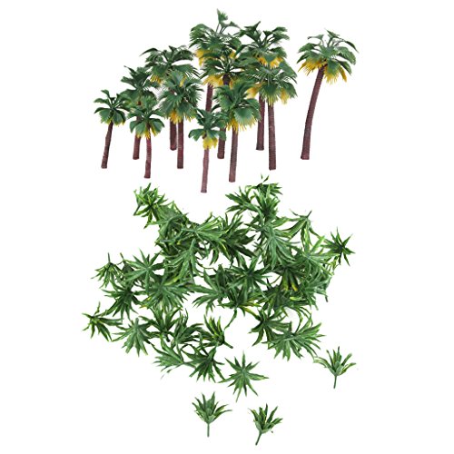 Sharplace 62 Piezas Modelo Árbol para Paisaje Landscape Modelismo Espada Hierba y Palmera