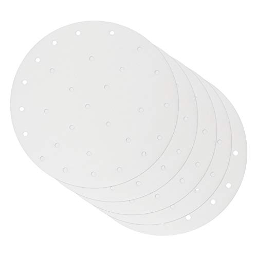ShawFly 100 piezas de papel de pergamino, papel de freidora de aire, papel de hornear, redondo desechable, hogar para hornear tartas, cocinar, tartas, horno tostador, microondas (10)