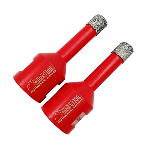 SHDIATOOL Broca de Diamante 2PC 10MM Vacío Soldadura para Perforación en Seco Porcelana Azulejo Granito Mármol M14
