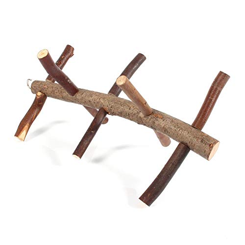 Sheens Perca de pájaros, Escalera giratoria de Corteza de Madera Natural 10 Ramas Salto de Perca Juguete para periquitos Periquito Cacatúa Cacatúa Conure Lovebird