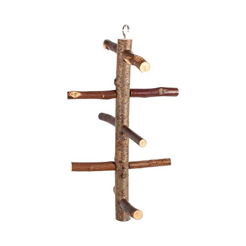 Sheens Perca de pájaros, Escalera giratoria de Corteza de Madera Natural 10 Ramas Salto de Perca Juguete para periquitos Periquito Cacatúa Cacatúa Conure Lovebird