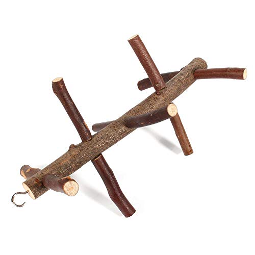 Sheens Perca de pájaros, Escalera giratoria de Corteza de Madera Natural 10 Ramas Salto de Perca Juguete para periquitos Periquito Cacatúa Cacatúa Conure Lovebird