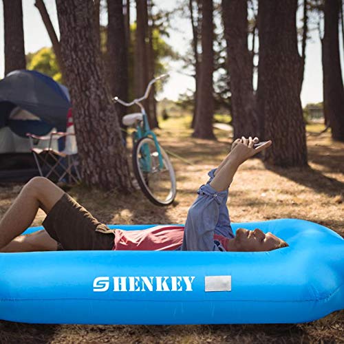 shenkey Tumbona hinchable, Hamaca portátil impermeable antifugas de aire, silla de aire para playa, piscina, viajes, camping, senderismo, fiesta, picnic, patio trasero