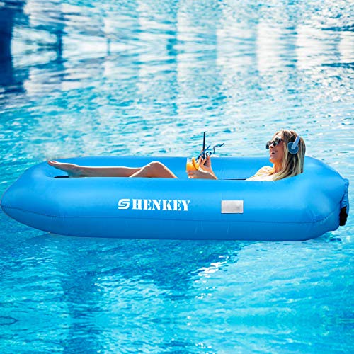 shenkey Tumbona hinchable, Hamaca portátil impermeable antifugas de aire, silla de aire para playa, piscina, viajes, camping, senderismo, fiesta, picnic, patio trasero