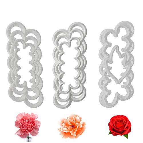 Shenlu 9 Unids Cortadores Sugarcraft 3D Rosas Claveles Peonía Pétalo Cortador de Pastel Flor Fondant Icing Tool Decorating Mould DIY Accesorios Para Hornear Molde