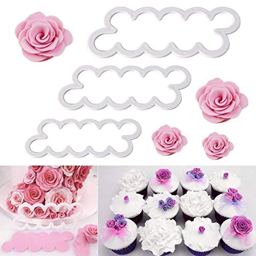 Shenlu 9 Unids Cortadores Sugarcraft 3D Rosas Claveles Peonía Pétalo Cortador de Pastel Flor Fondant Icing Tool Decorating Mould DIY Accesorios Para Hornear Molde