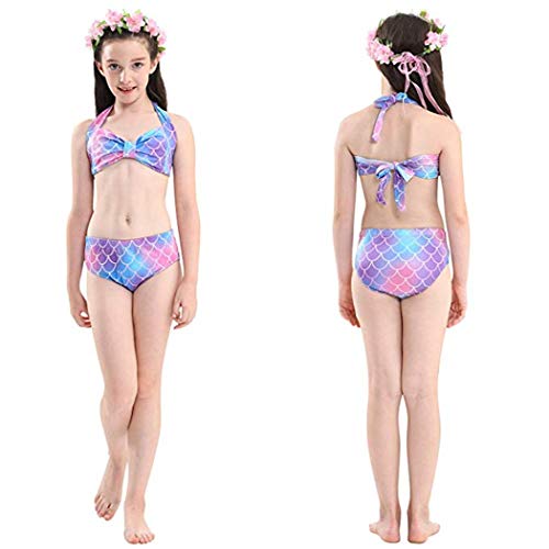 shepretty Niñas Cola de Sirena con Aletas para Nadar/Vacaciones/Fiesta/Fotos,DH48,130