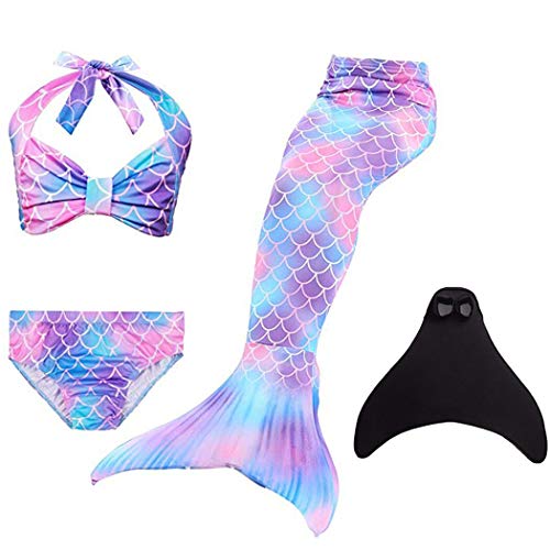 shepretty Niñas Cola de Sirena con Aletas para Nadar/Vacaciones/Fiesta/Fotos,DH48,150