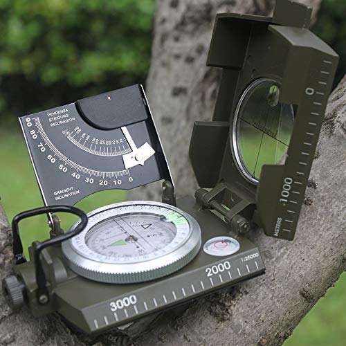 SHEZHP Brújula Profesional del Ejército Militar, Brújula De Geología, Brújula Luminosa con Luz De Luna para Acampar Al Aire Libre, Senderismo