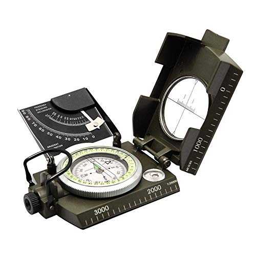 SHEZHP Brújula Profesional del Ejército Militar, Brújula De Geología, Brújula Luminosa con Luz De Luna para Acampar Al Aire Libre, Senderismo