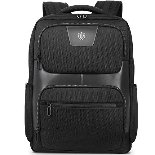 SHIELDON Mochila Hombre Impermeable Antirrobo, Mochila Ordenador Portátil 15.6 Pulgadas con Bolsillo de Bloqueo RFID, Bolso Casual Mochila Escolar Mochila Trabajo Mochila Viaje, 23L, Negro