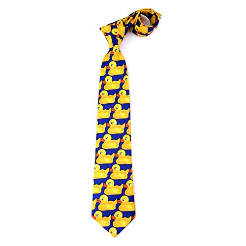SHIPITNOW Corbata de Patos Azul y Amarillo - Corbata Original - Corbata de Disfraz
