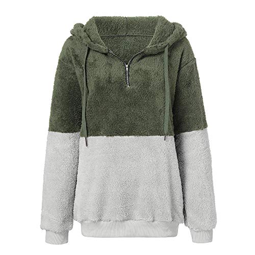 SHOBDW Liquidación Venta Mujer Sudadera con Capucha Suelta Tallas Grandes Jersey de Mujer Jersey otoño Invierno Manga Larga Remata Abrigo cálido (M, S-Verde)