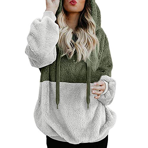 SHOBDW Liquidación Venta Mujer Sudadera con Capucha Suelta Tallas Grandes Jersey de Mujer Jersey otoño Invierno Manga Larga Remata Abrigo cálido (M, S-Verde)