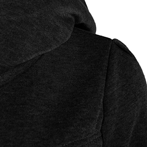 SHOBDW Mujer Liquidación Venta Sudadera con Capucha para de Color sólido Casual Fit Recta Invierno Manga Larga Tops Abrigos Chaqueta Sexy Vestidos Delgados (M, S-Negro)