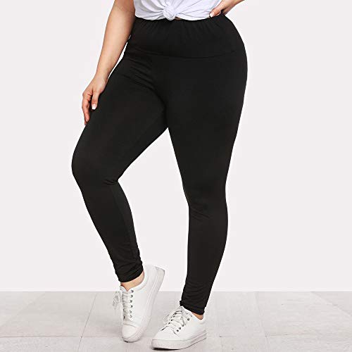 SHOBDW Mujer Moda Talla Grande Cintura Sexy Leggings Capri Fitness Mallas para Correr Deporte Gimnasio Entrenamiento Pantalones Yoga Deporte Pantalones Deportivos Deportivos(Negro,5XL)