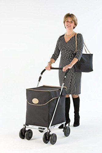 Sholley Carro de la Compra Plegable 'Westminster, Carrito de la Compra Fuerte y Estable, Ayuda para la Movilidad, 4 Ruedas 6 Tuedas, Shopping Trolley, Asa Ajustable en Altura y Ângulo
