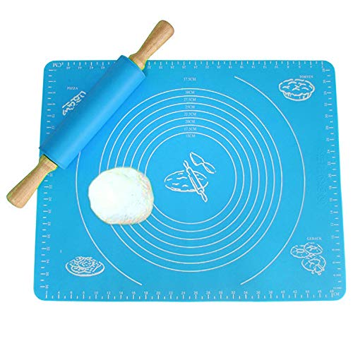 SHUHAO Mat Hornear, Antiadherente Pizza Masa de hojaldre horneado Pad con mediciones, bicarbonato de balanceo de Corte, Arcilla Pasta de azúcar Hielo Cooking Mat, por Cake Bake Pizza,Rosado