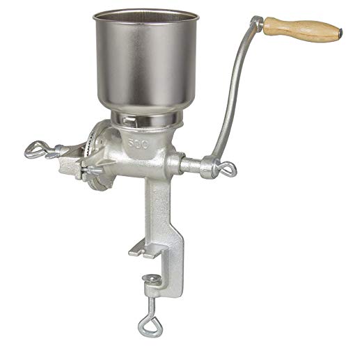 Shwk herramienta manual de molienda de grano de maíz hecha a mano con tolva grande, maíz ajustable, café, etc. Adecuado para restaurantes, cocinas comerciales, panaderías, cocineros caseros.