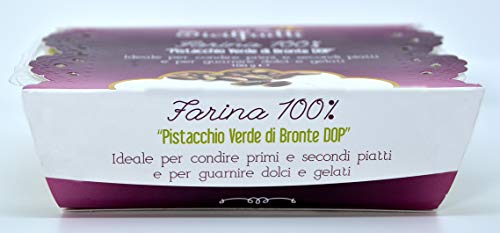 SICILFRUTTI HARINA DE PISTACHO 100 Gr. Pistacho Bronte DOP, Harina pistacho de pistachos verde. 100% Made in Italy Con pistachos de Bronte producidos en Sicilia.