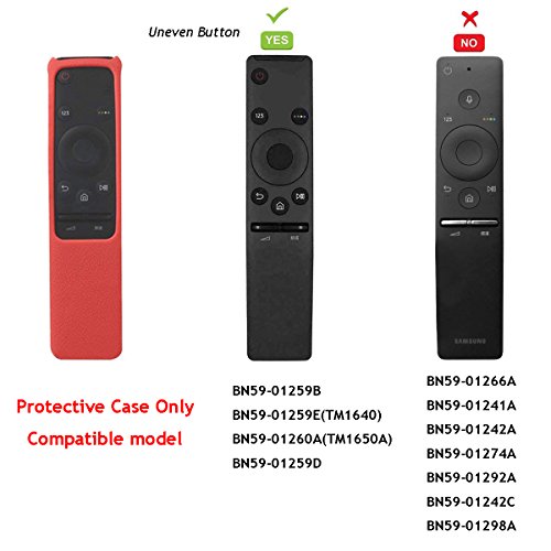 SIKAI CASE Funda Protectora de Silicona Compatible con Samsung Smart TV Control Remoto de BN59-01259D BN59-01259B BN59-01259E BN59-01260A Anti-Slip Cómoda Flexible y Resistente Protección - Rojo