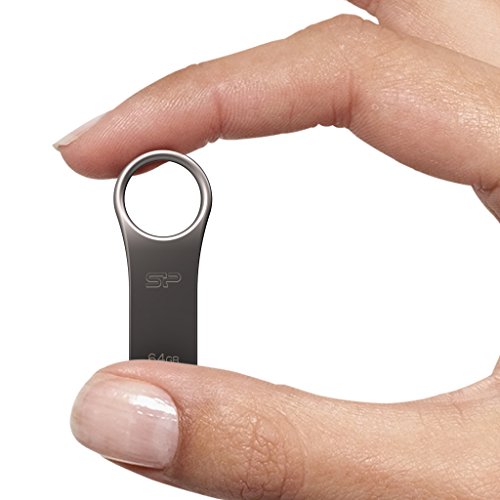 Silicon Power Jewel J80 - Memoria USB 3.0 de 64 GB para Windows o Mac en aleación de Zinc, Color Titanio