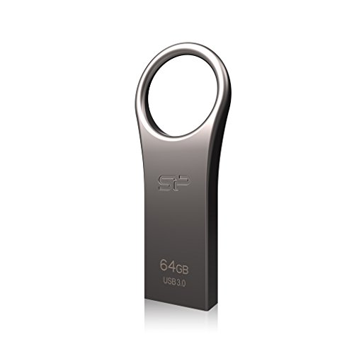 Silicon Power Jewel J80 - Memoria USB 3.0 de 64 GB para Windows o Mac en aleación de Zinc, Color Titanio