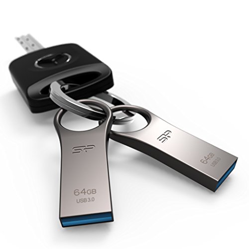 Silicon Power Jewel J80 - Memoria USB 3.0 de 64 GB para Windows o Mac en aleación de Zinc, Color Titanio
