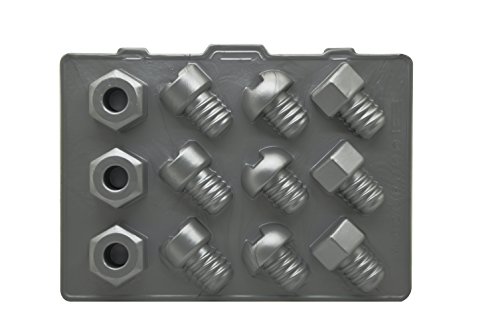 Silicone Gold Tornillos Molde Cubitos de Hielo, Silicona, Gris, 28x20x5 cm