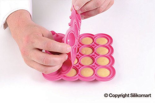 silikomart LOL01 Cake Pops Molde para piruletas esféricas, 16 cavidades, Color Fucsia