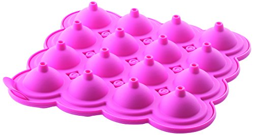 silikomart LOL01 Cake Pops Molde para piruletas esféricas, 16 cavidades, Color Fucsia